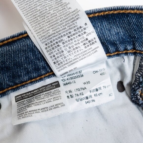 Levis 511 Shorts Blue Denim Pride Rainbow Stonewall Raw Hem Embroidered Size 30 - Picture 13 of 14